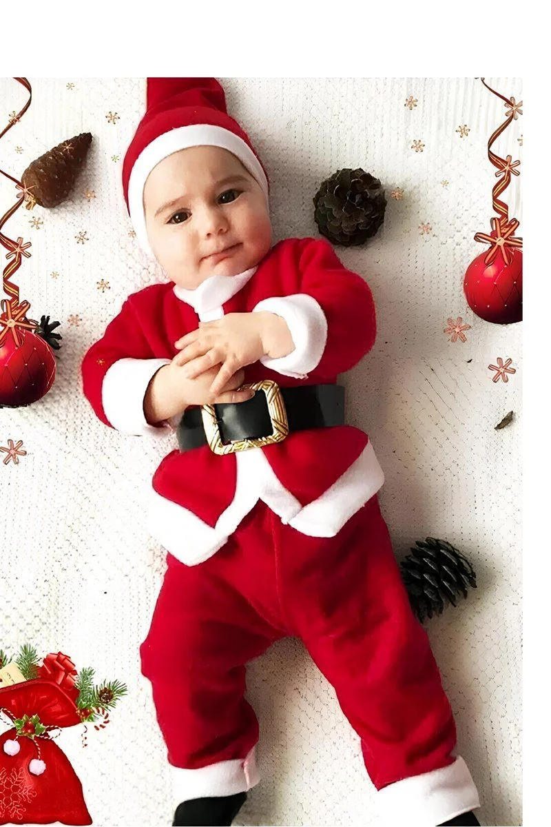 Erkek Çocuk Noel Baba Kostümü - Şapkalı Kemerli Polar Yılbaşı Kıyafeti Fiyatı, Yorumları ve Özellikleri