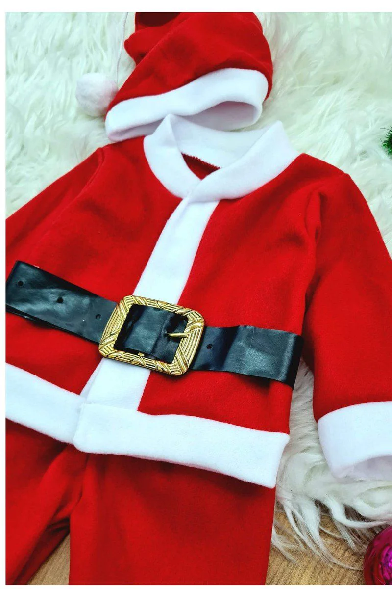 Erkek Çocuk Noel Baba Kostümü - Şapkalı Kemerli Polar Yılbaşı Kıyafeti Fiyatı, Yorumları ve Özellikleri