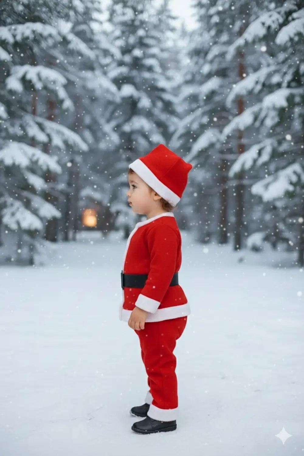 Erkek Çocuk Noel Baba Kostümü Kırmızı Kışlık Takım Yeni Yıl Parti