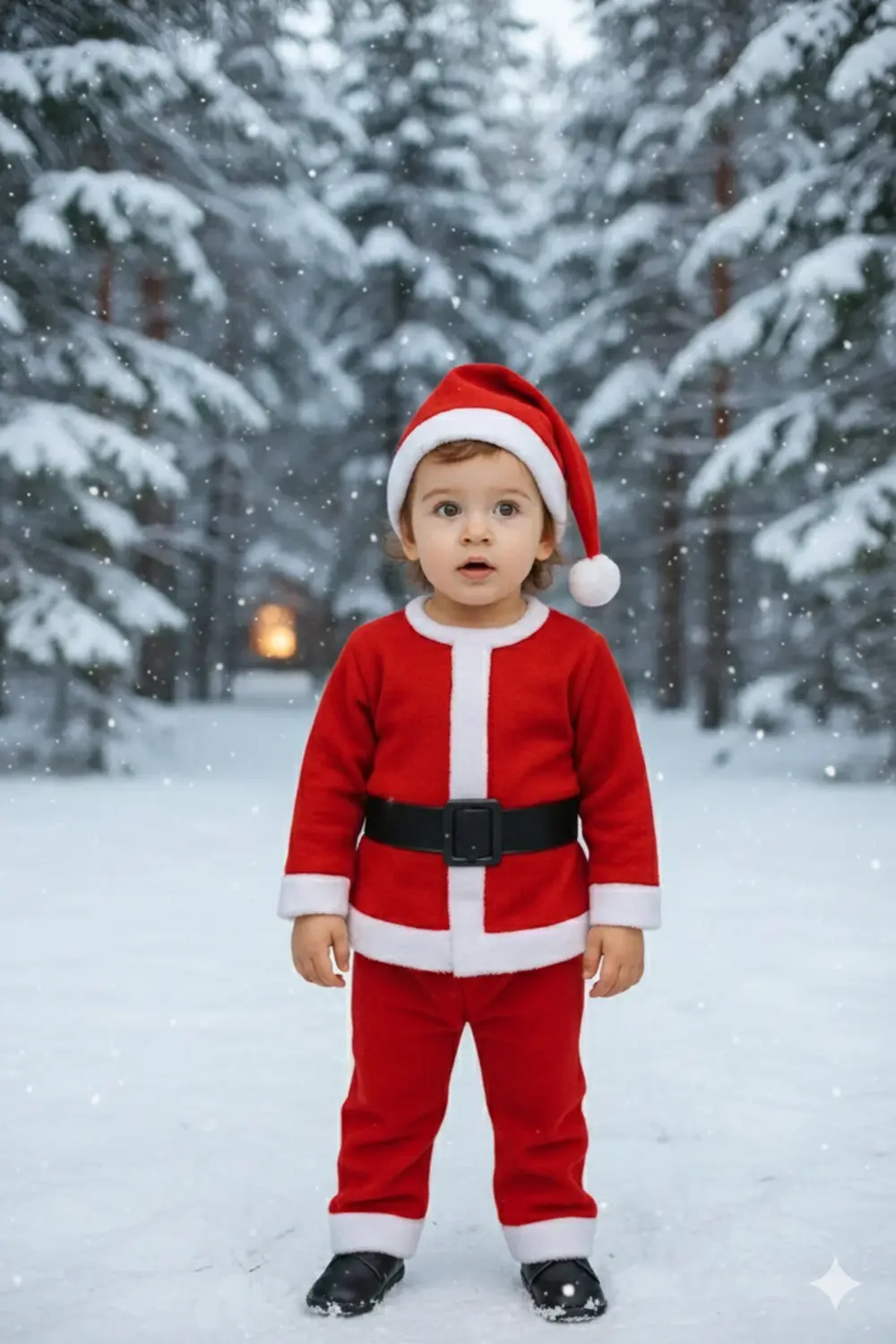 Erkek Çocuk Noel Baba Kostümü Kırmızı Kışlık Takım Yeni Yıl Parti