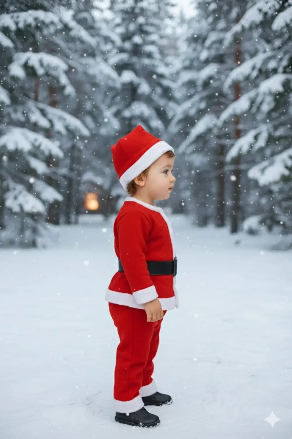 Erkek Çocuk Noel Baba Kostümü Kırmızı Kışlık Takım Yeni Yıl Parti