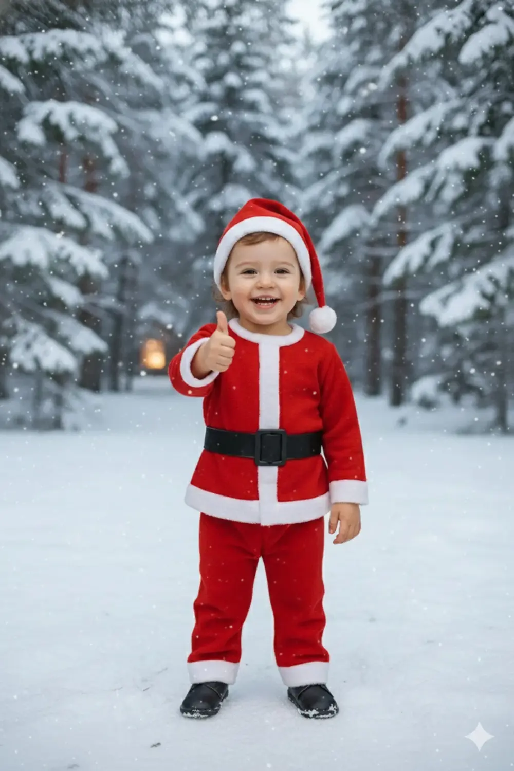 Erkek Çocuk Noel Baba Kostümü Kırmızı Kışlık Takım Yeni Yıl Parti