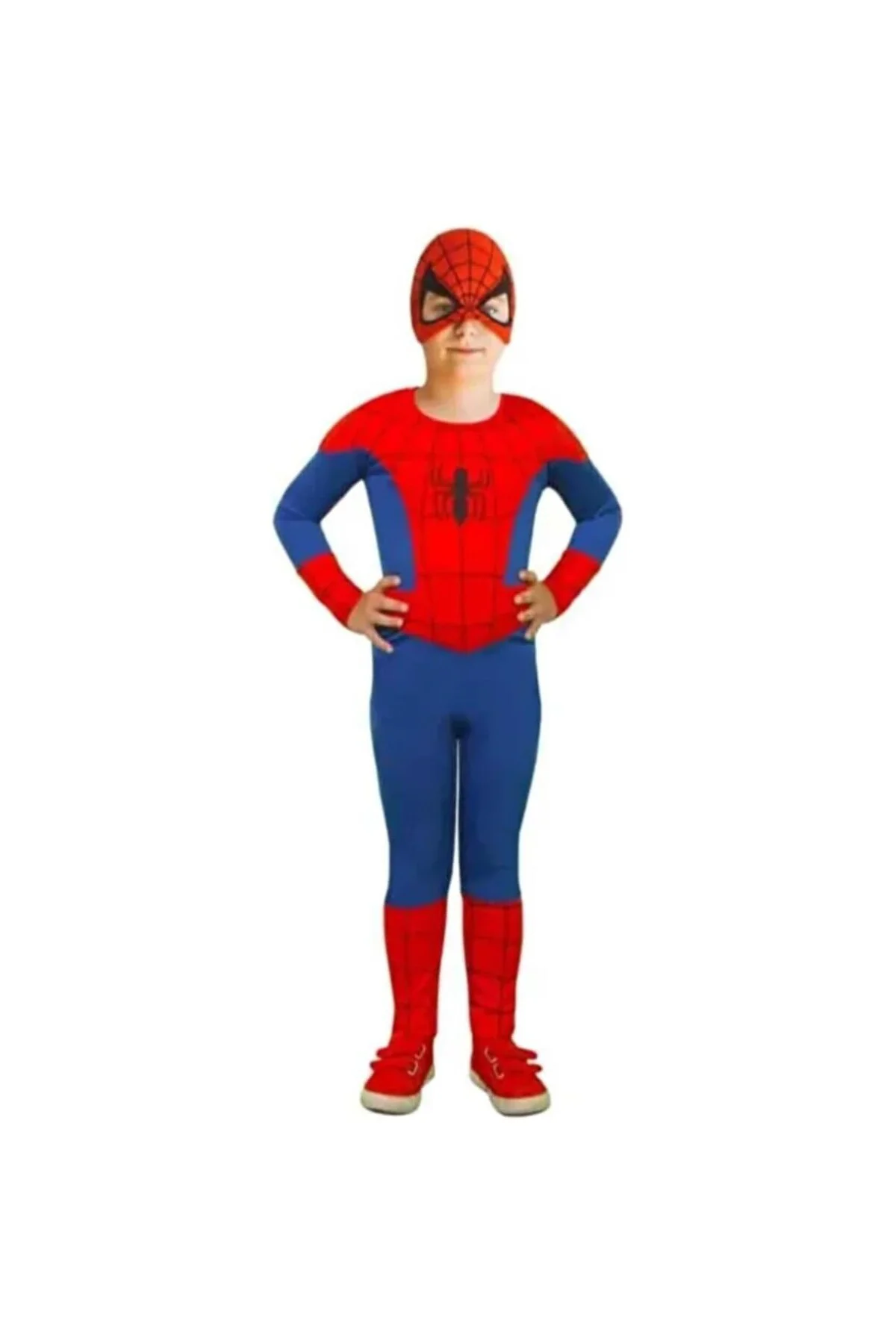 Erkek Çocuk Örümcek Adam Kostüm, 9-10 Yaş, tekklasikspiderman, Kırmızı