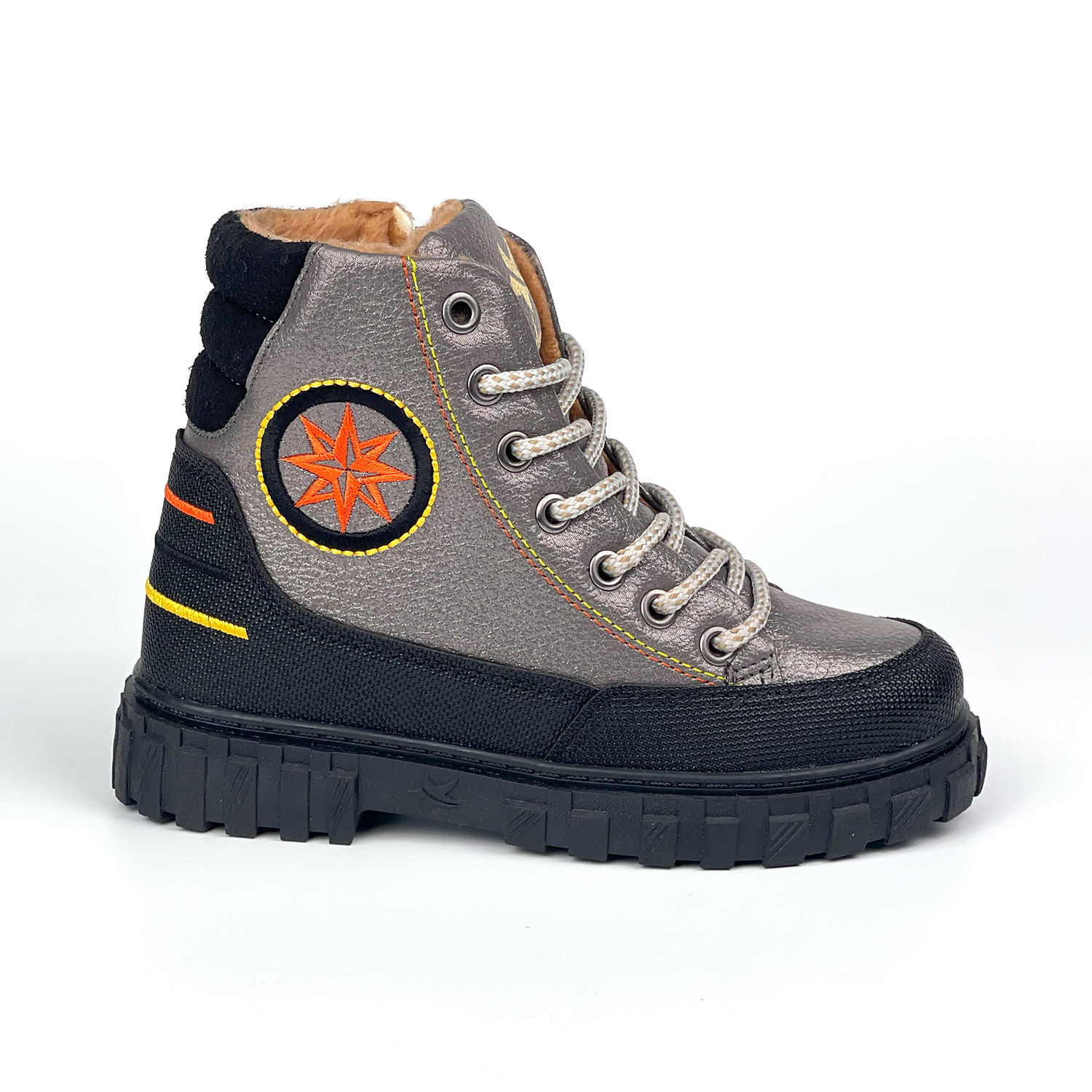 Kajila Erkek Çocuk Platin Siyah İçi Kürklü Termo Taban Suya Soğuğa Dayan