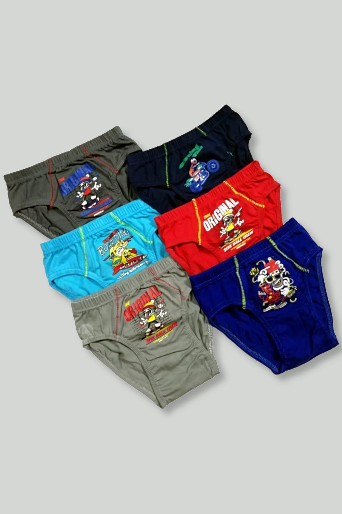 Erkek Çocuk Renkli Slip Külot 6 Adet 0138