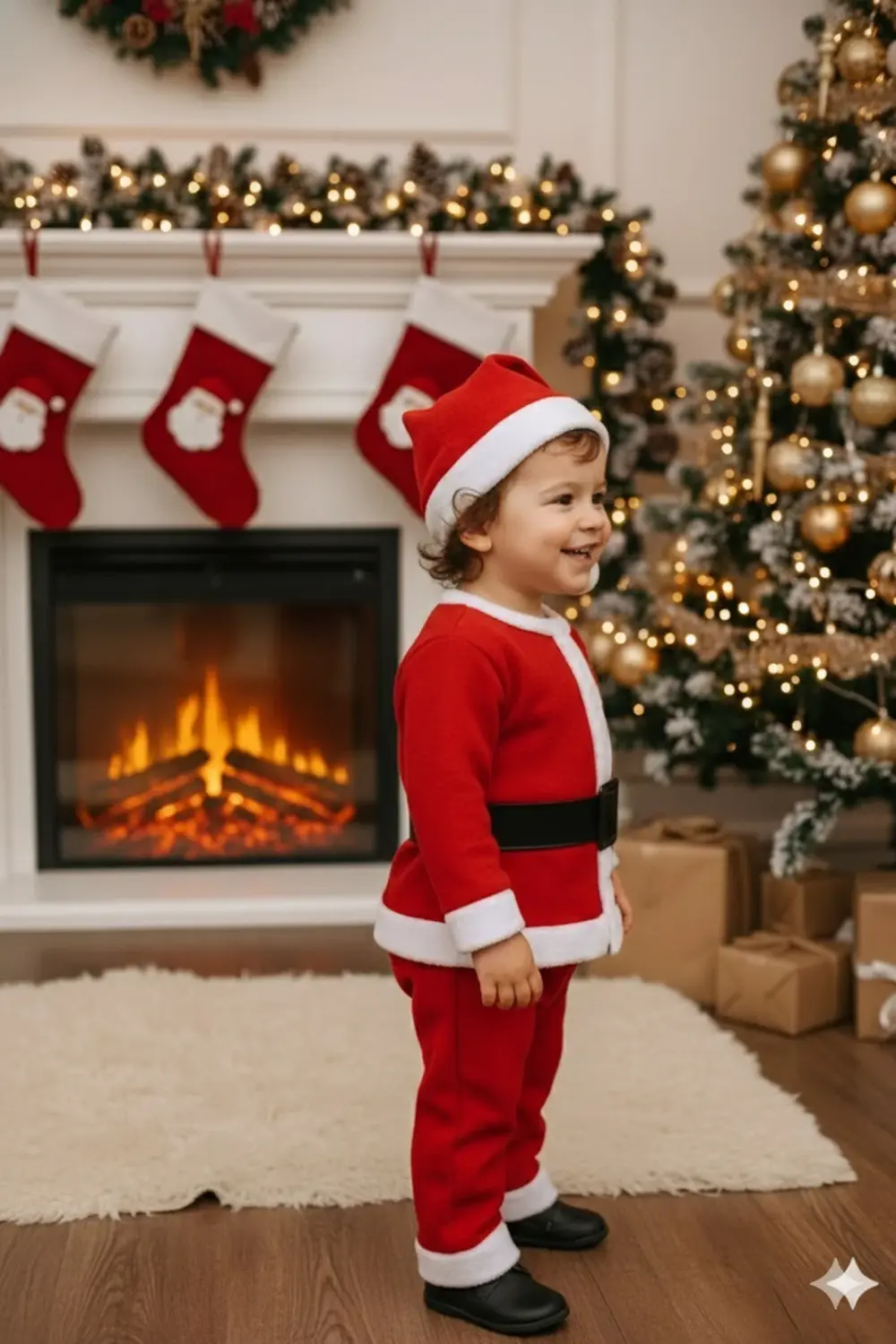 Parti Selesi Erkek Çocuk Santa Kostümü Kırmızı Beyaz Peluş Detaylı Kışlık Yılb Parti Selesi Erkek Çocuk Santa Kostümü Kırmızı Beyaz Peluş Detaylı Kışlık Yılb