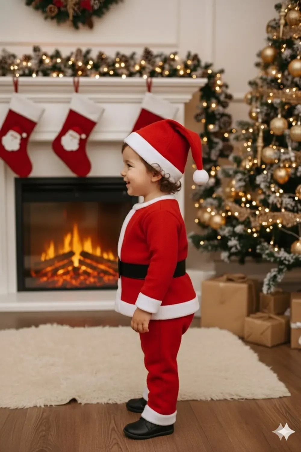 Parti Selesi Erkek Çocuk Santa Kostümü Kırmızı Beyaz Peluş Detaylı Kışlık Yılb Parti Selesi Erkek Çocuk Santa Kostümü Kırmızı Beyaz Peluş Detaylı Kışlık Yılb