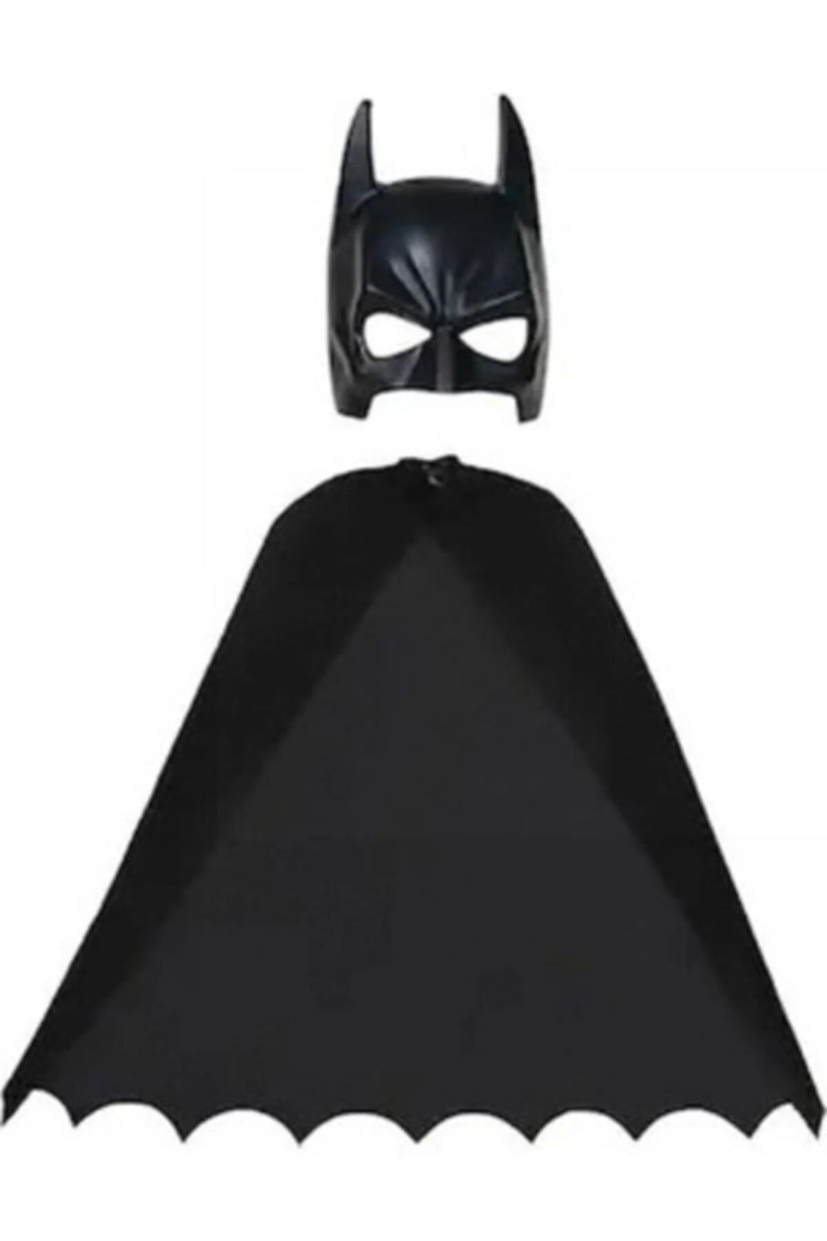 Erkek Çocuk Siyah Batman Pelerin ve Plastik Maske Seti
