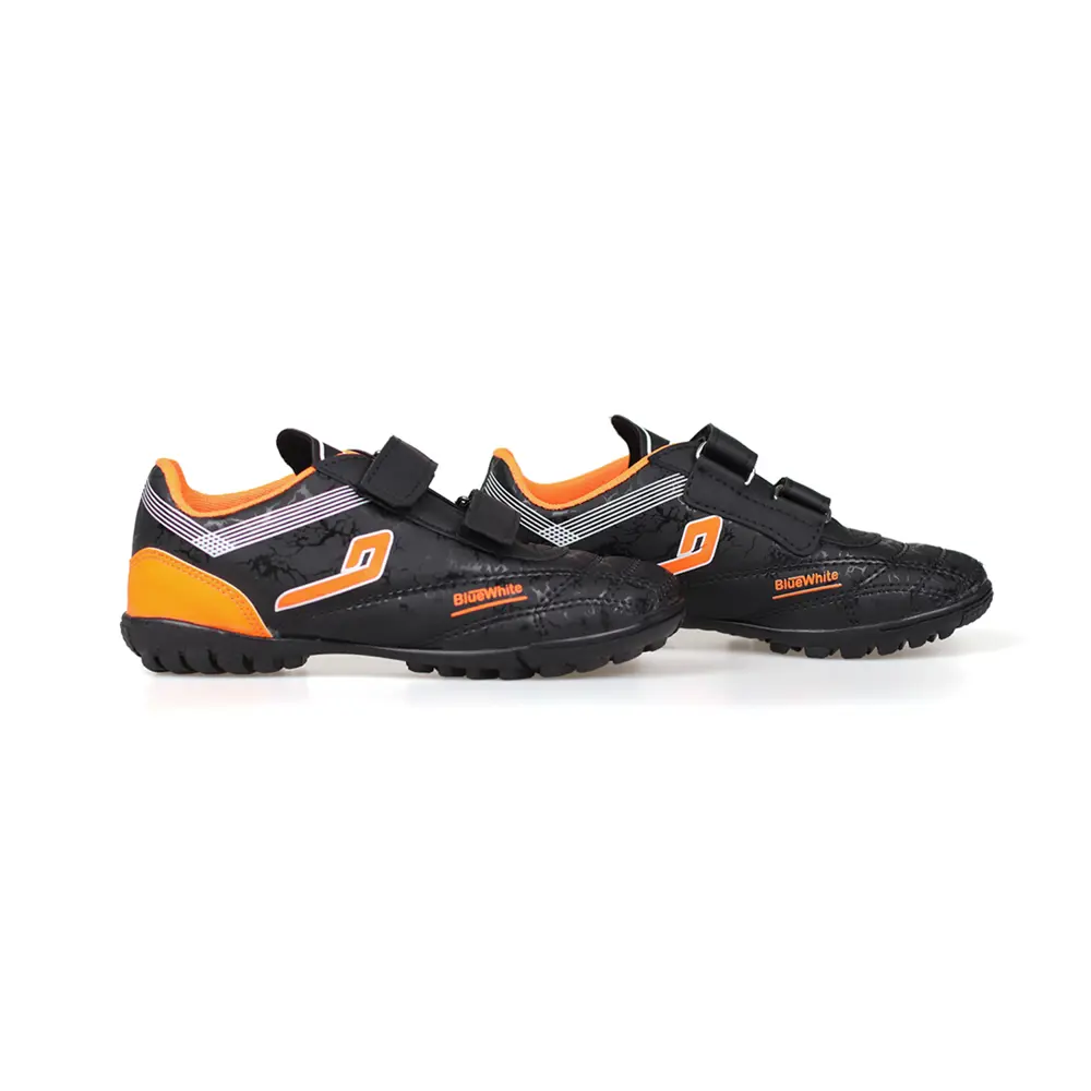 Erkek Çocuk Siyah Turuncu Halı Saha Ayakkabı - Bağcıklı, Rahat Ko