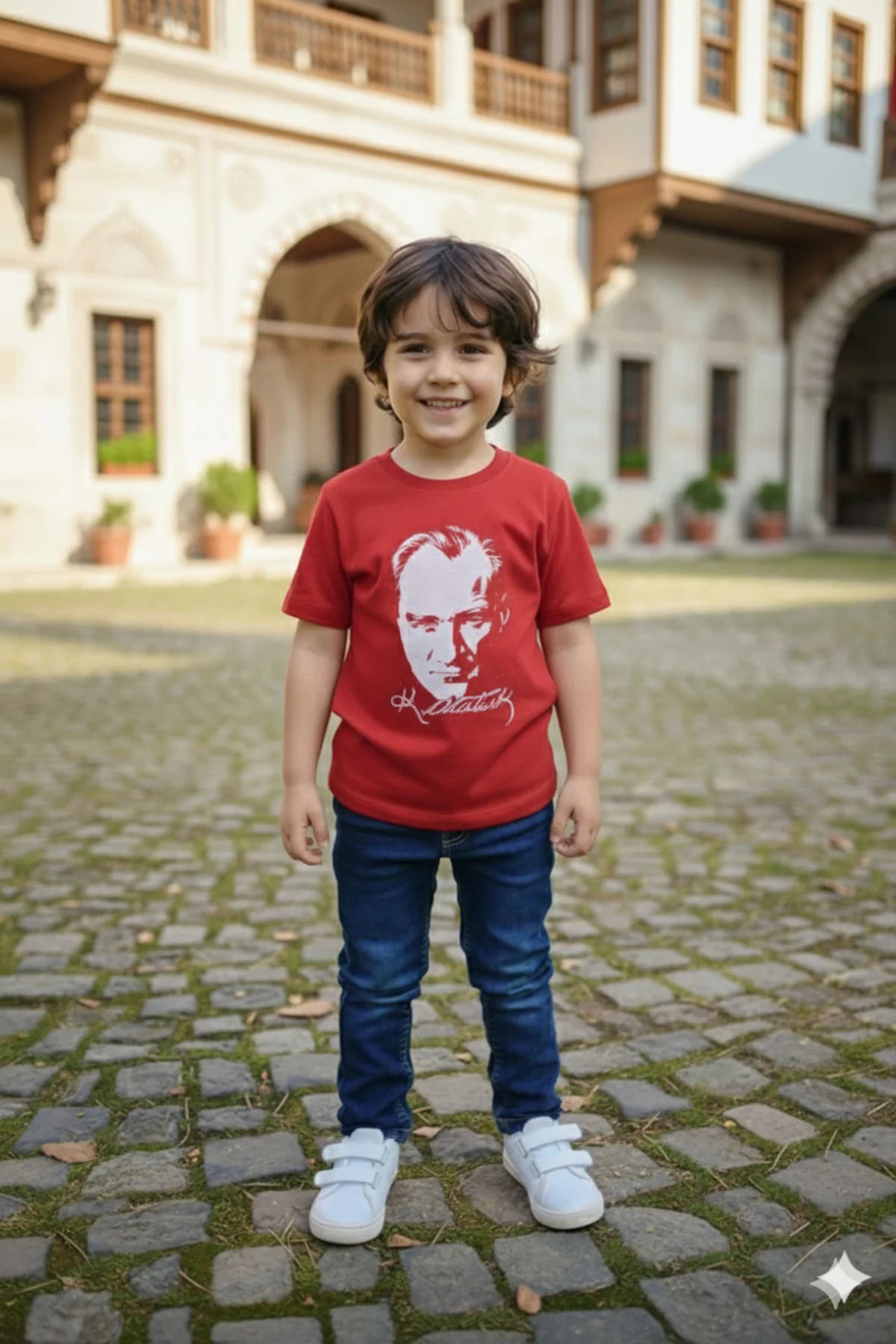 Erkek Çocuk Unisex Tişört Atatürk Baskılı Kısa Kollu Rahat Günlük Erkek Çocuk Unisex Tişört Atatürk Baskılı Kısa Kollu Rahat Günlük