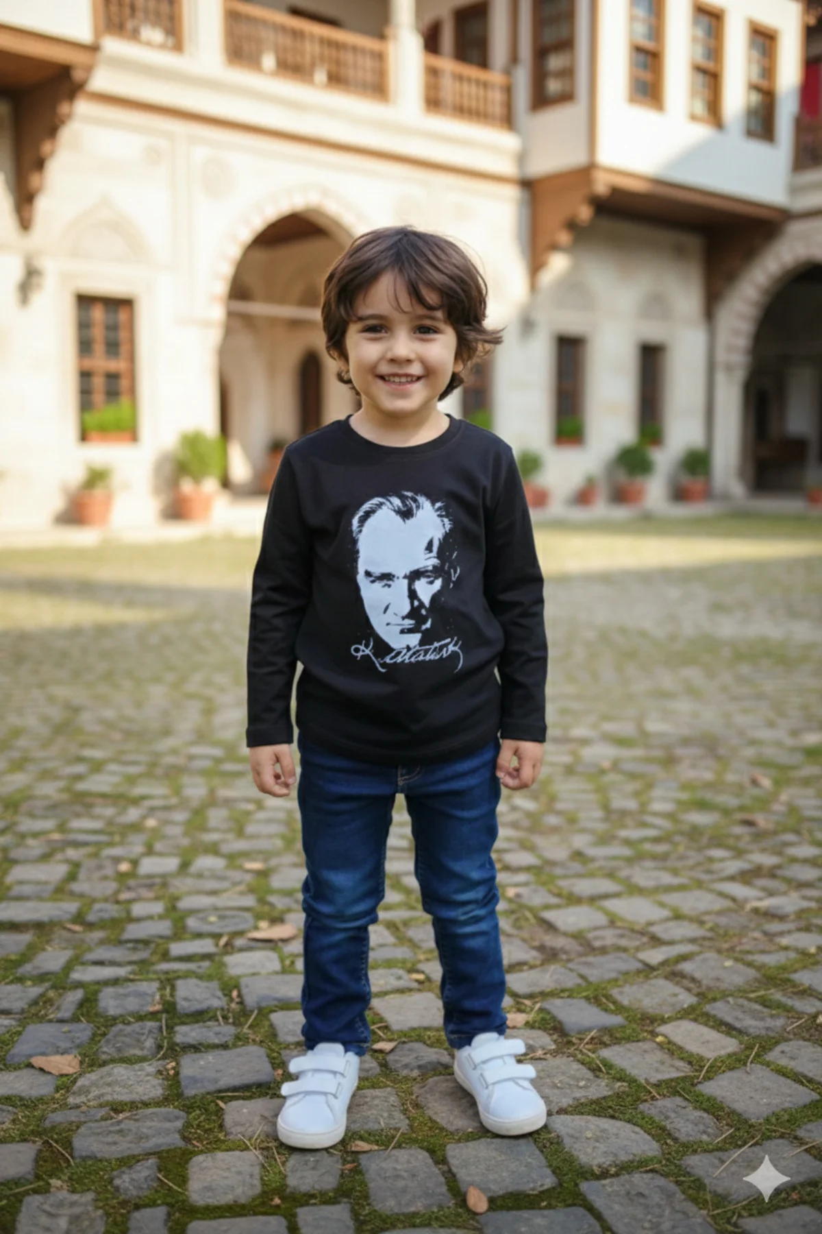 Erkek Çocuk Unisex Tişört Atatürk Baskılı Uzun Kollu Rahat Günlük Şık Sweatshirt Modeli Erkek Çocuk Unisex Tişört Atatürk Baskılı Uzun Kollu Rahat Günlük Şık Sweatshirt Modeli