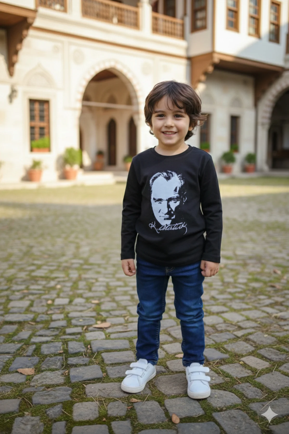 Erkek Çocuk Unisex Tişört Atatürk Baskılı Uzun Kollu Rahat Günlük Şık Sweatshirt Modeli Erkek Çocuk Unisex Tişört Atatürk Baskılı Uzun Kollu Rahat Günlük Şık Sweatshirt Modeli