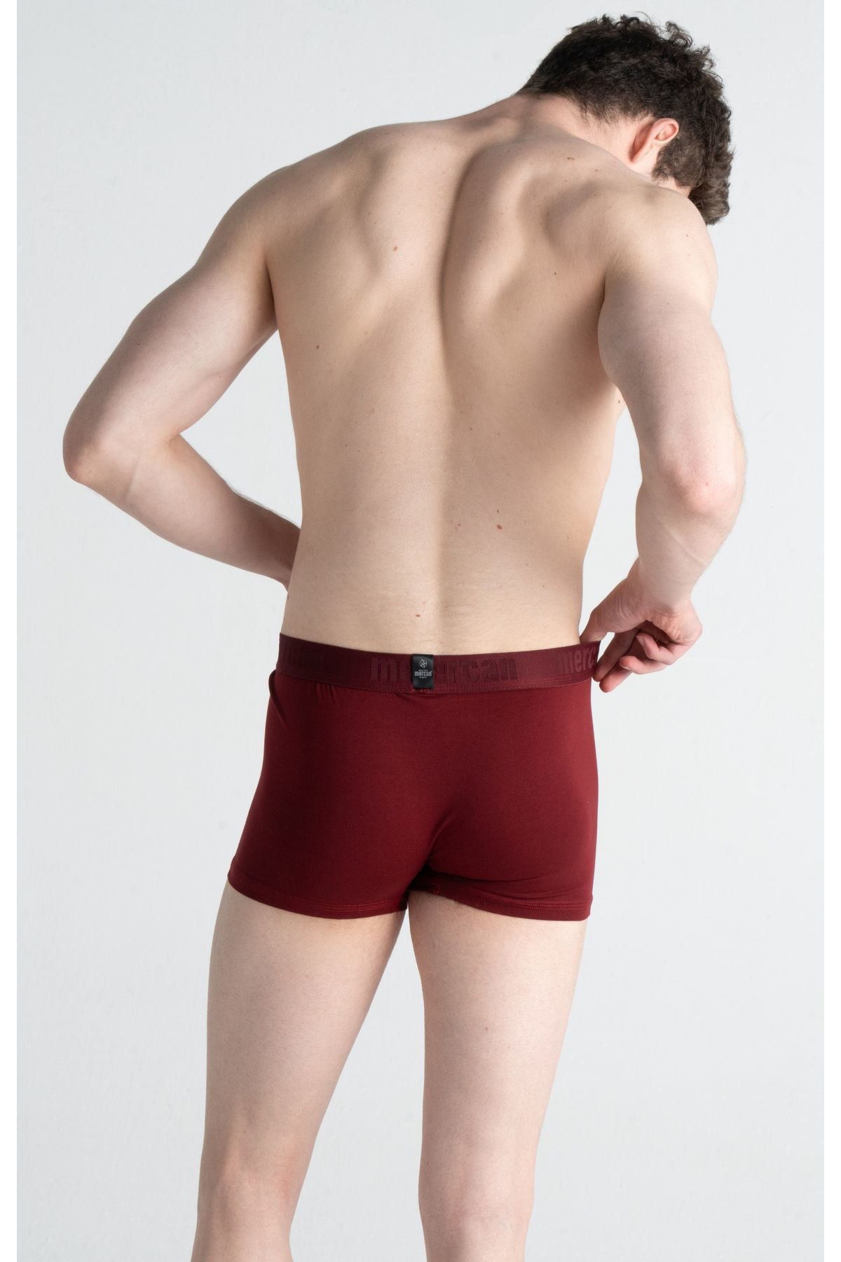 Mercan Erkek Çok Renkli 3'Lü Likralı Pamuklu Boxer (Gri Bordo Perfection