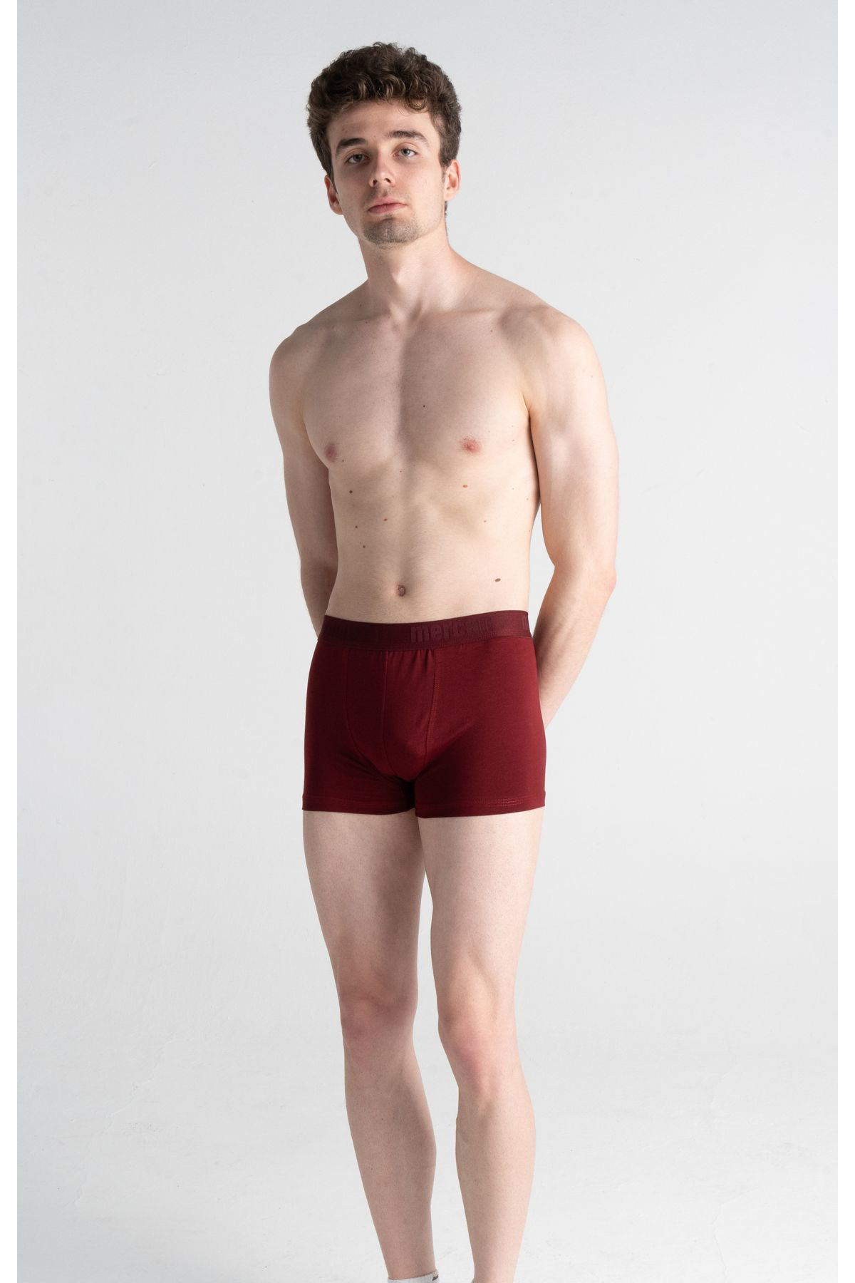 Mercan Erkek Çok Renkli 3'Lü Likralı Pamuklu Boxer (Bordo Gri Tilsim)