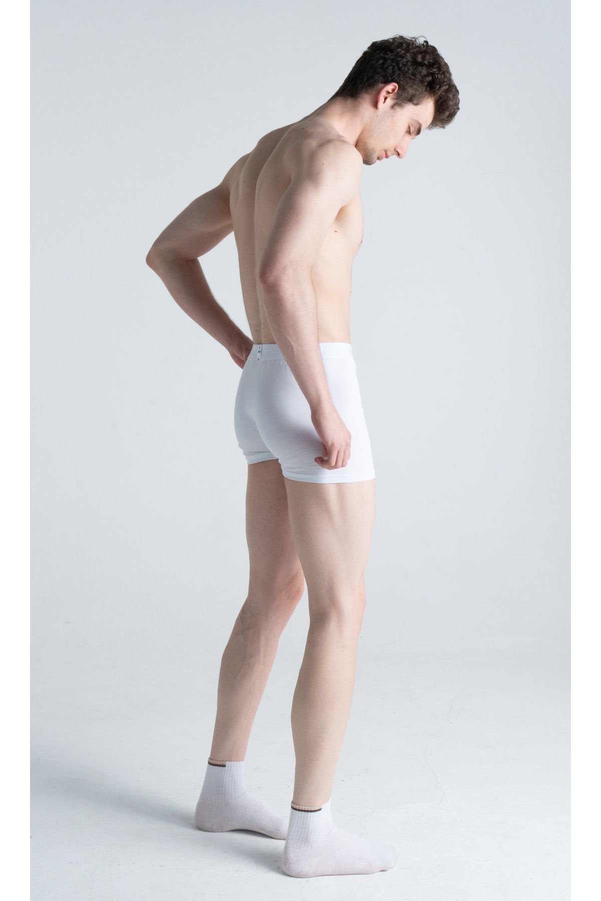 Mercan Erkek Çok Renkli 3'Lü Likralı Pamuklu Boxer (Beyaz Siyah Mr. Pick