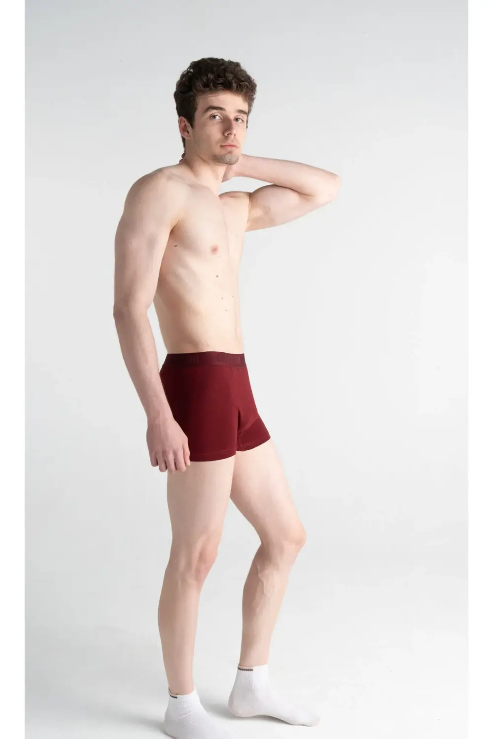 Erkek Çok Renkli 3'lü Likralı Pamuklu Boxer (BORDO SİYAH KARMAŞIK