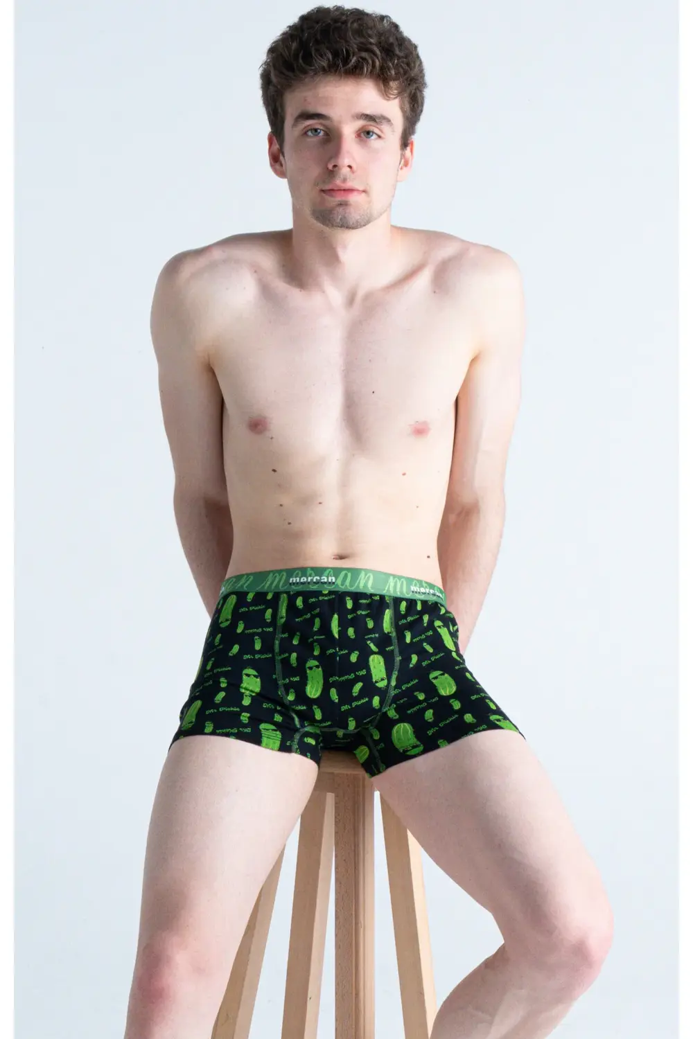 Erkek Çok Renkli 3'lü Likralı Pamuklu Boxer (GRİ BORDO MR. PICKLE