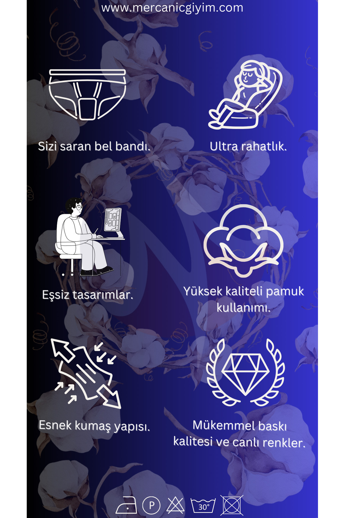 Mercan Erkek Çok Renkli 3'Lü Likralı Pamuklu Boxer (Lacivert Beyaz Karma