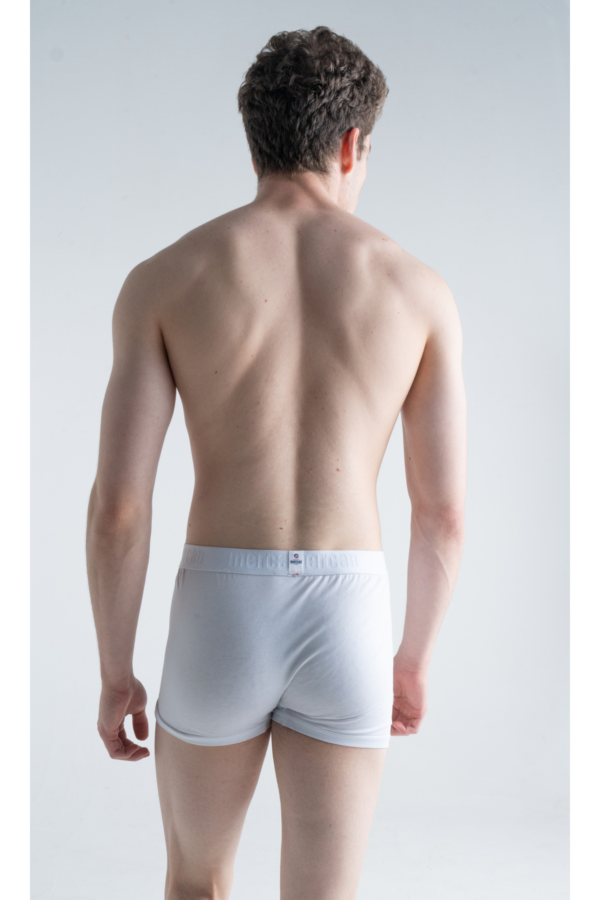 Mercan Erkek Çok Renkli 3'Lü Likralı Pamuklu Boxer (Lacivert Beyaz Karma