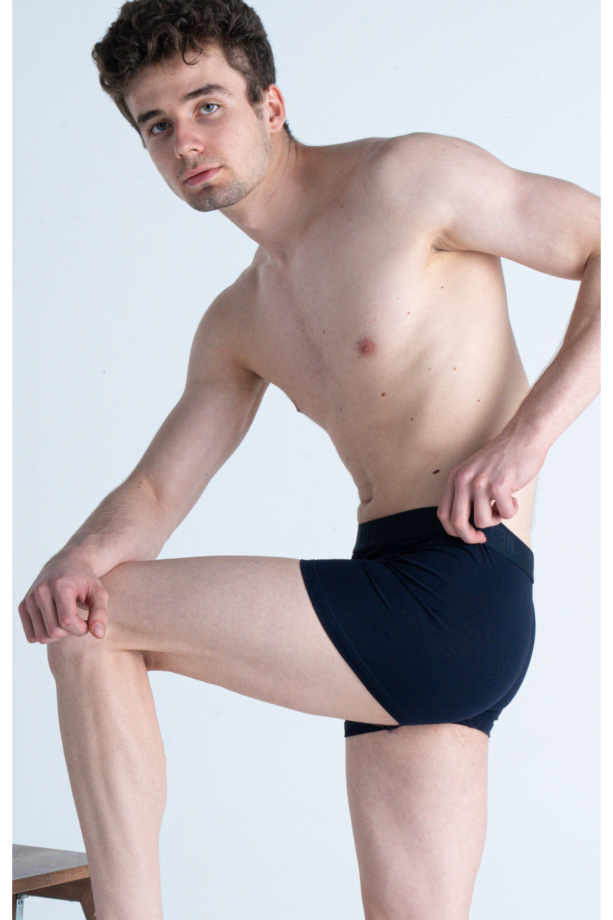 Mercan Erkek Çok Renkli 3'Lü Likralı Pamuklu Boxer (Lacivert Beyaz Karma