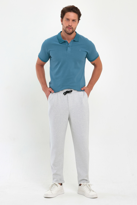 Erkek Desenli Duble Paça  Pamuklu Arka Cepli Beli Lastikli ve İpl