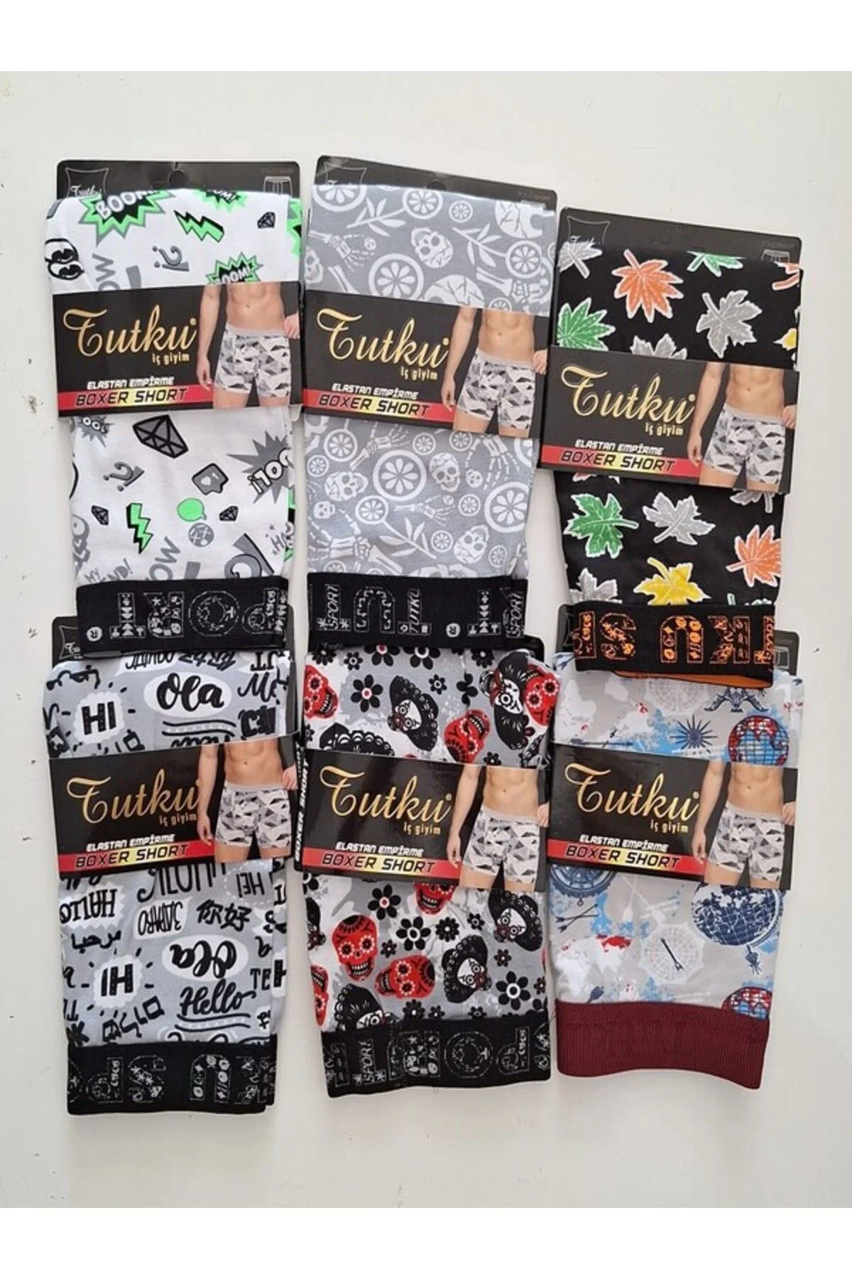 Erkek Desenli Likralı Pamuklu Boxer 5li Paket - Görsel 2