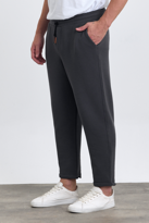 Erkek Desenli Pamuklu Arka Cepli Beli Lastikli ve İpli Jogger Pan