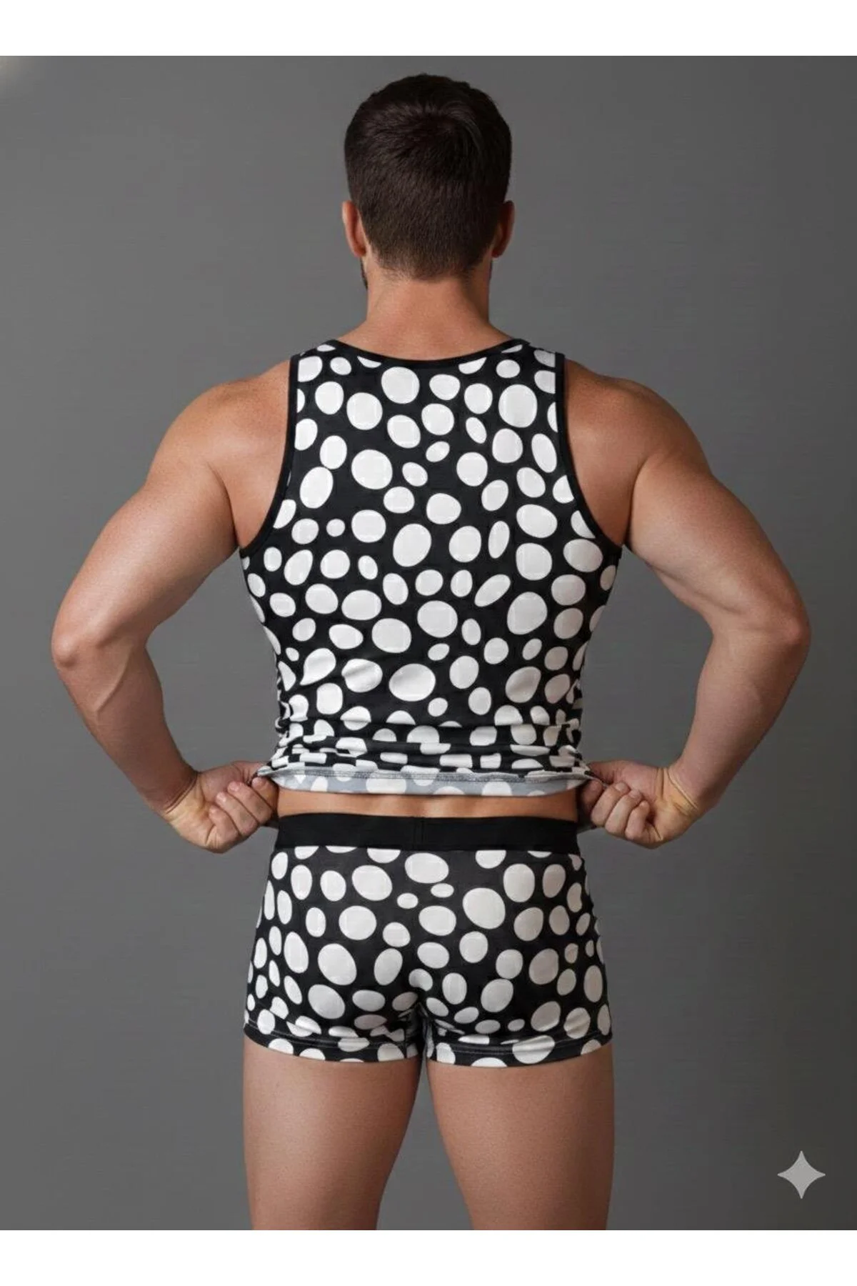 Erkek Desenli Tank Top Boxer Takımı