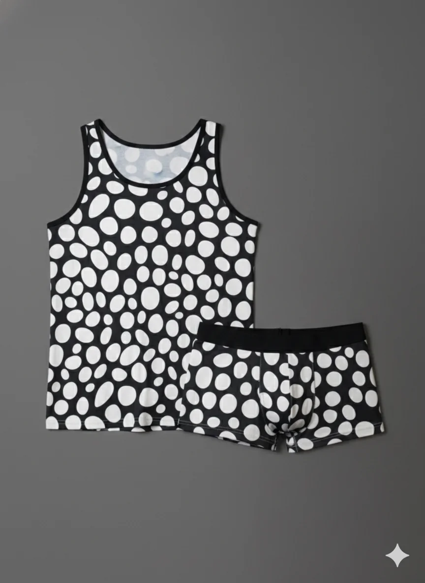 Erkek Desenli Tank Top Boxer Takımı