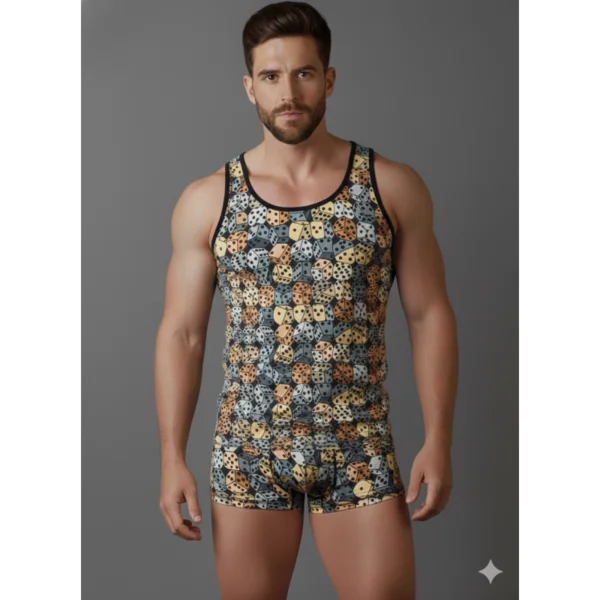 Erkek Desenli Tank Top Boxer Takımı