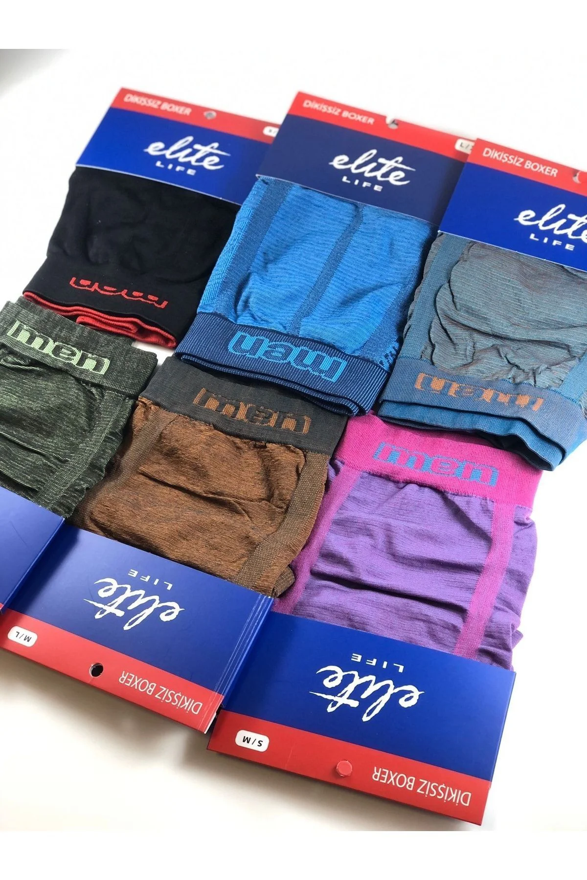 Erkek Dikişsiz 6'lı Karışık Renkli Boxer 907