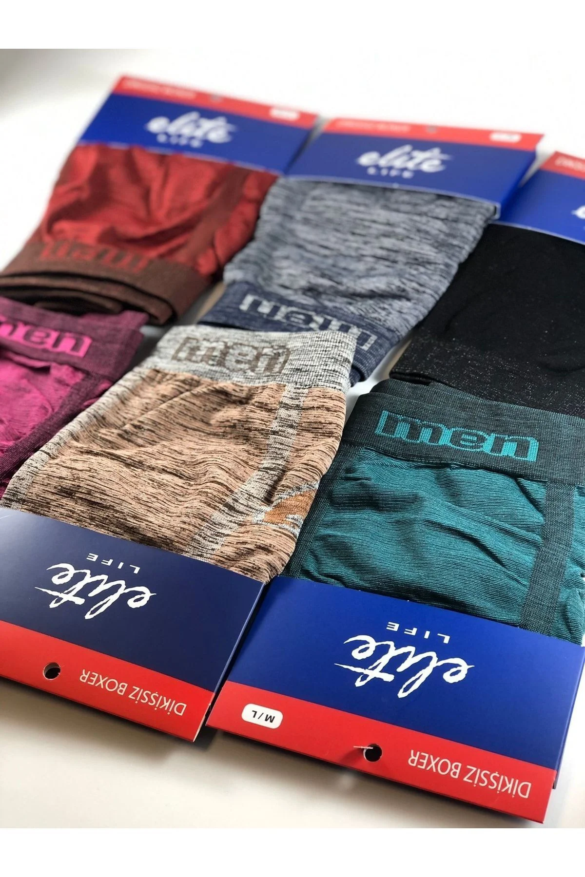 Erkek Dikişsiz 6'lı Karışık Renkli Boxer 907