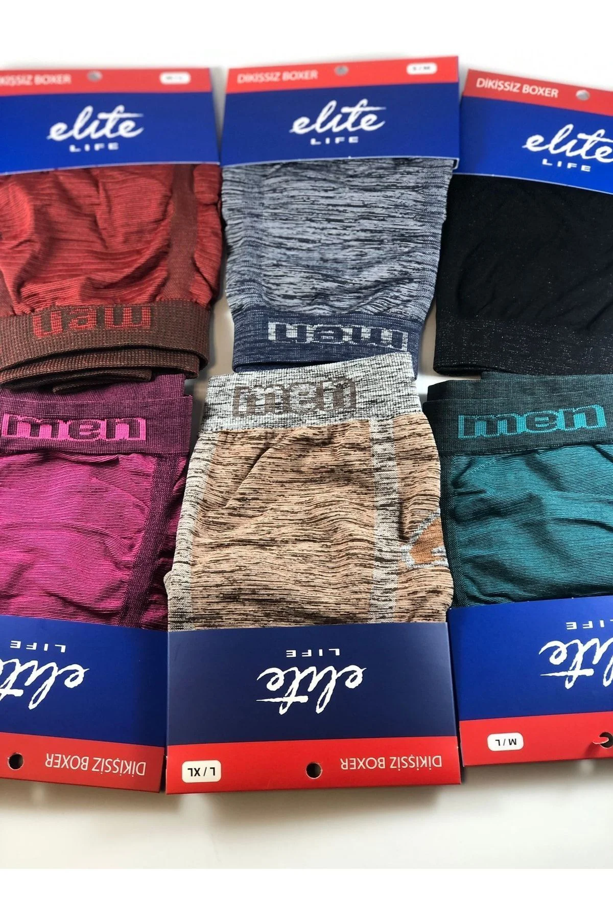 Erkek Dikişsiz 6'lı Karışık Renkli Boxer 907