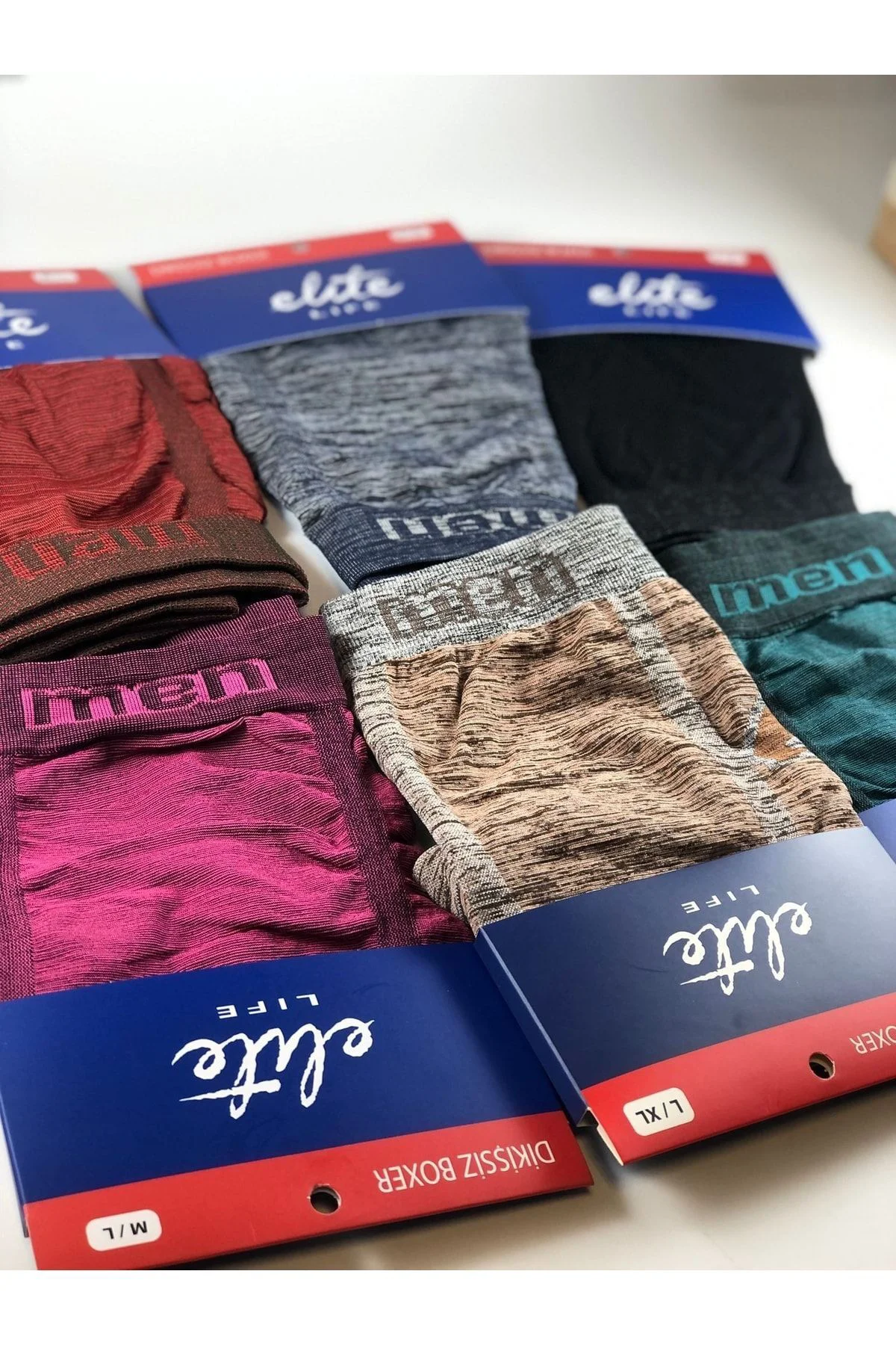 Erkek Dikişsiz 6'lı Karışık Renkli Boxer 907