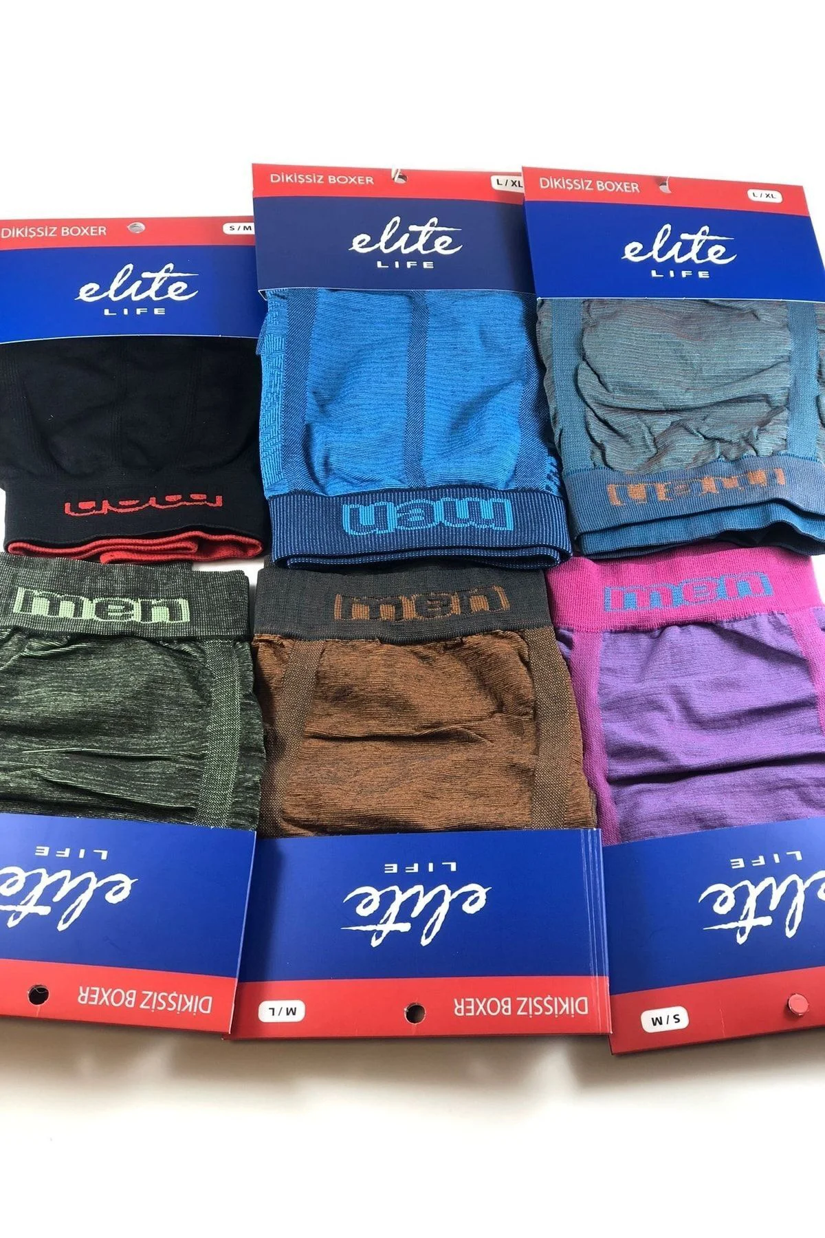 Erkek Dikişsiz 6'lı Karışık Renkli Boxer 907