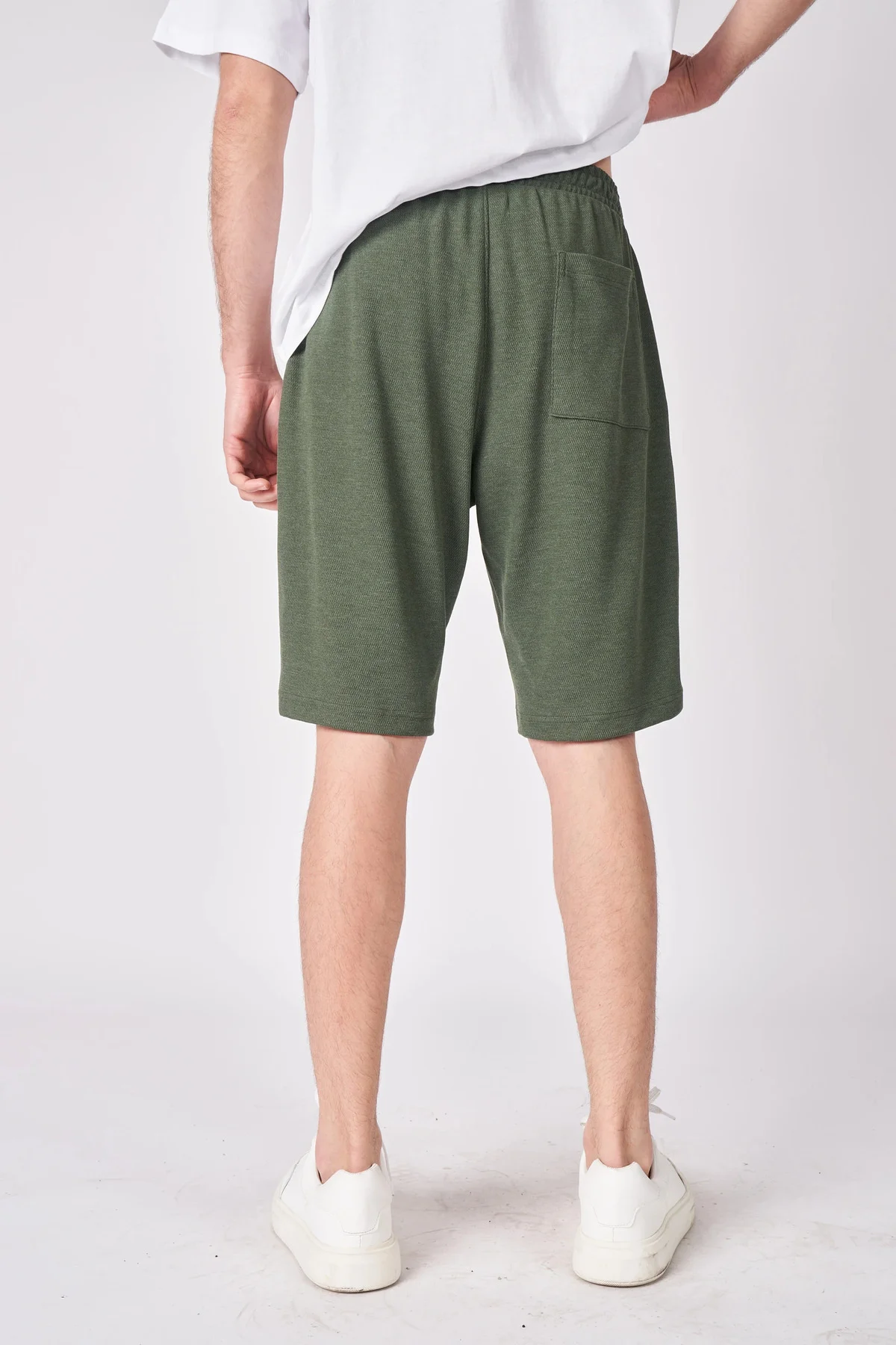 Erkek Dokulu Oversize Bermuda