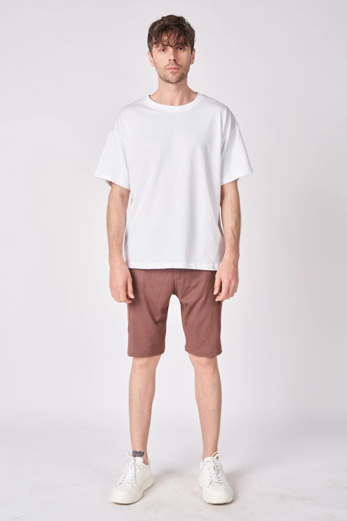 Erkek Dokulu Oversize Bermuda