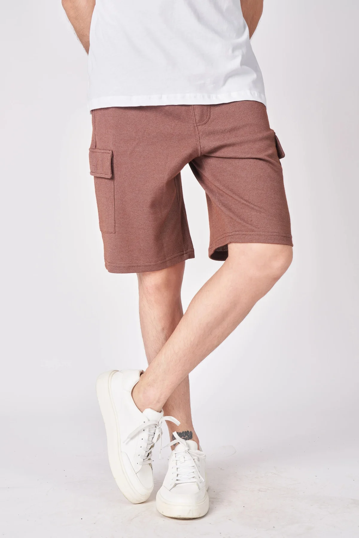 Erkek Dokulu Oversize Bermuda