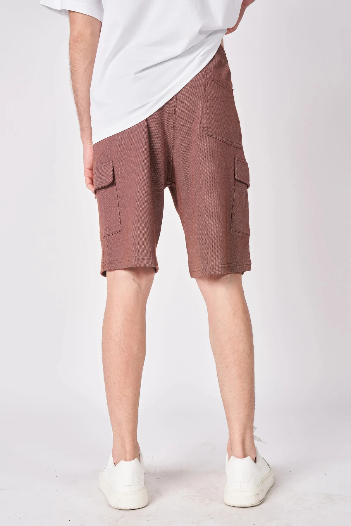 Erkek Dokulu Oversize Bermuda