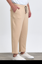 Erkek Duble Paça Pamuklu Beli Lastikli ve İpli Jogger Pantolon  B