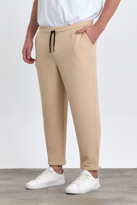 Erkek Duble Paça Pamuklu Beli Lastikli ve İpli Jogger Pantolon  B