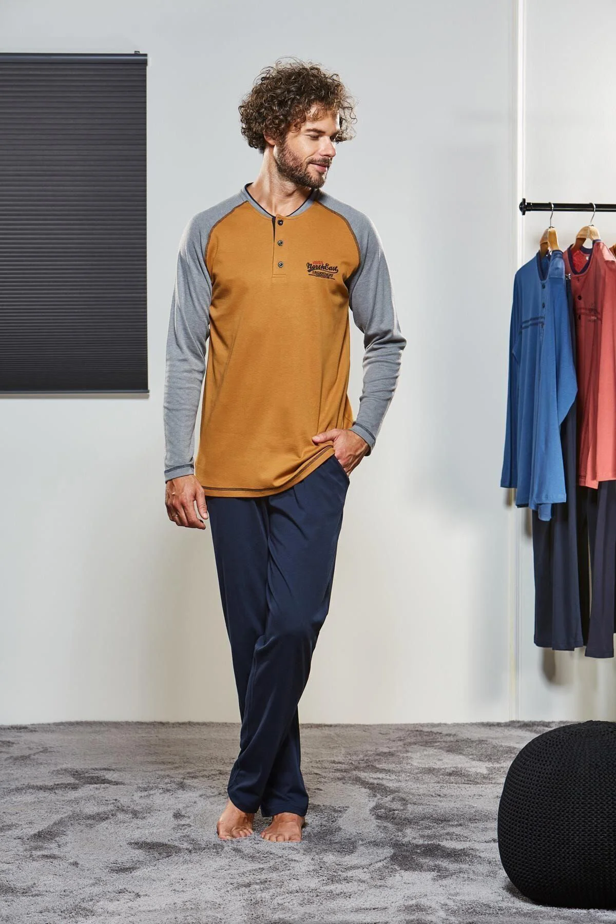 Erkek Düğmeli Pijama Takımı 21314