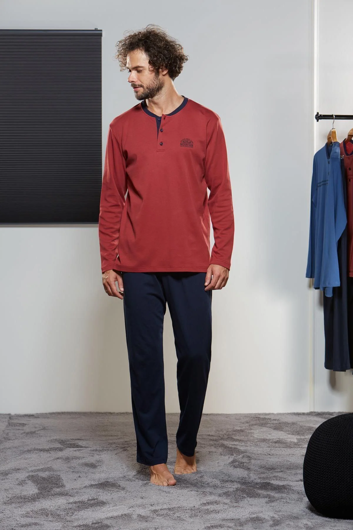 Erkek Düğmeli Pijama Takımı 21317
