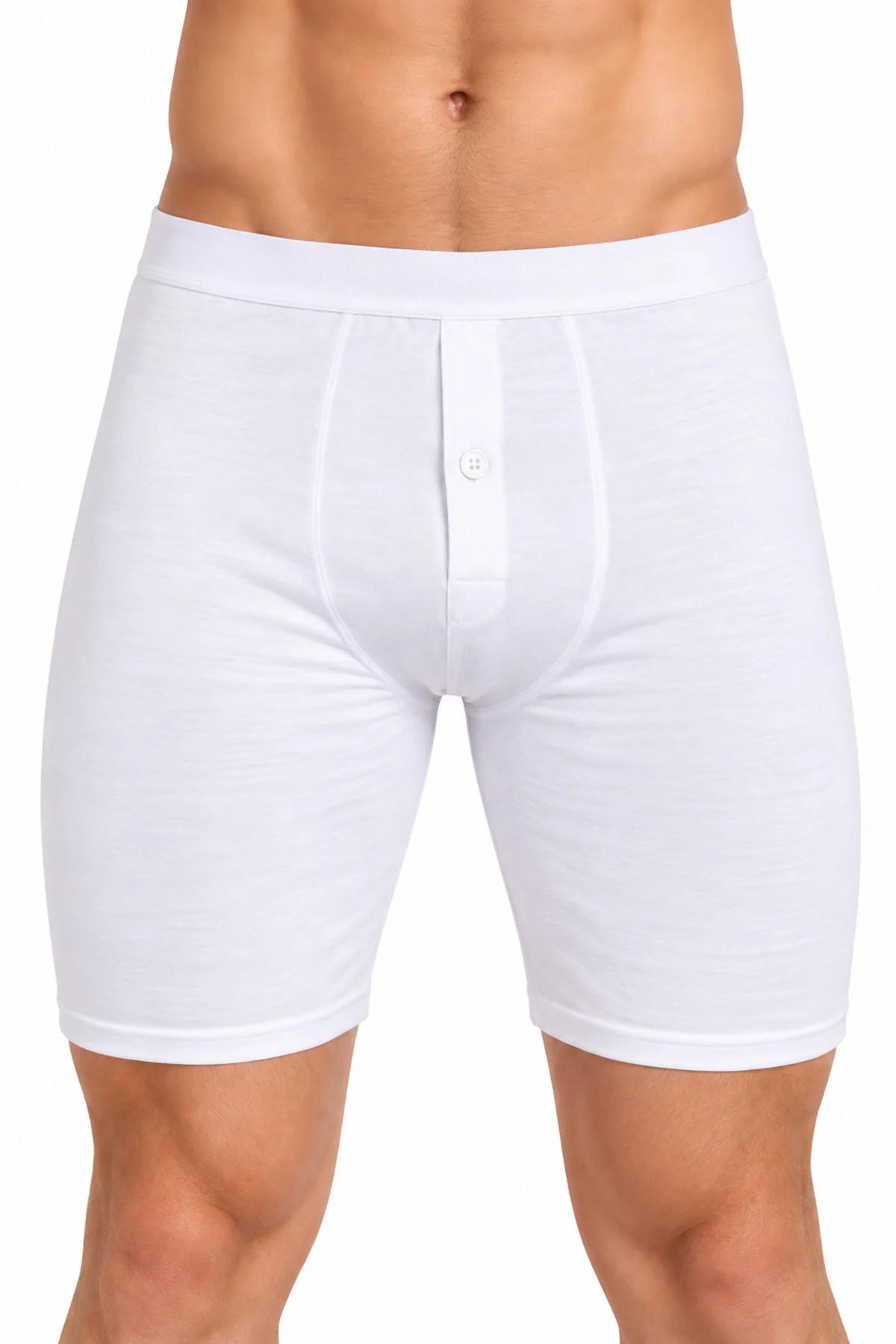 Erkek Düğmeli Uzun Paça Boxer 2’li Paket %95 Pamuk %5 Elastan Likralı Esnek Beyaz S-M-L Erkek Düğmeli Uzun Paça Boxer 2’li Paket %95 Pamuk %5 Elastan Likralı Esnek Beyaz S-M-L