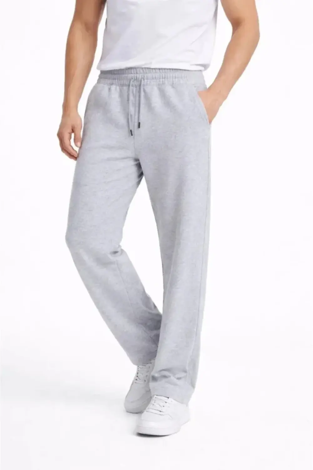 Erkek Düz Paça Beli Lastikli İpli Günlük Spor Eşofman Altı Rahat