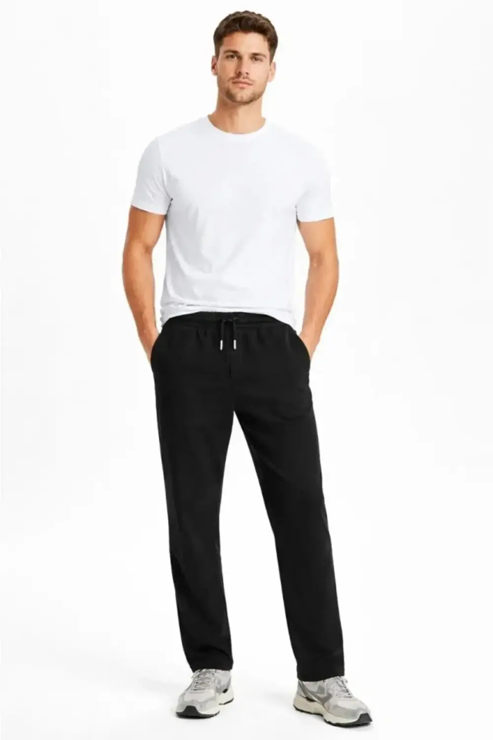 Erkek Düz Paça Beli Lastikli İpli Günlük Spor Eşofman Altı Rahat