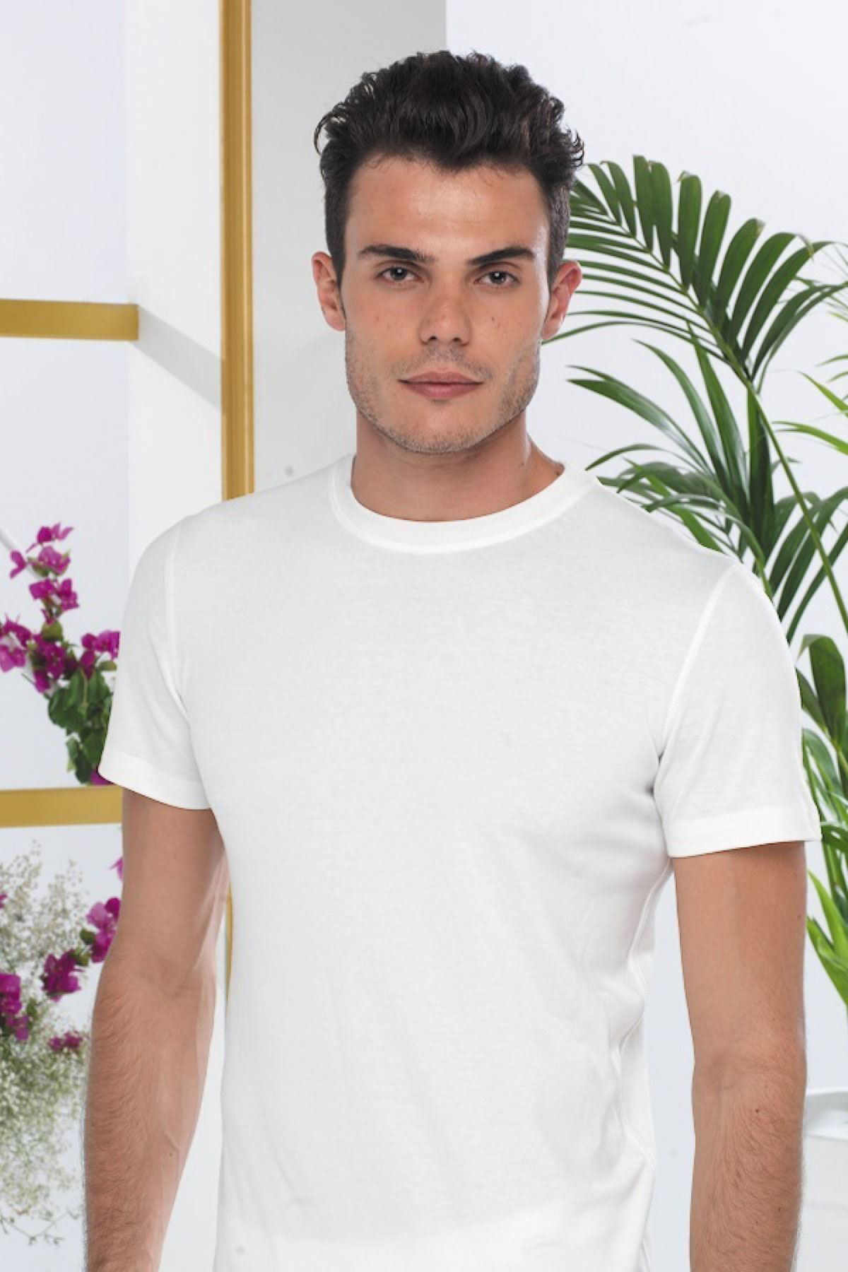 Malabadi Erkek Ekru Yuvarlak Yaka Kısa Kol Termal İçlik 606