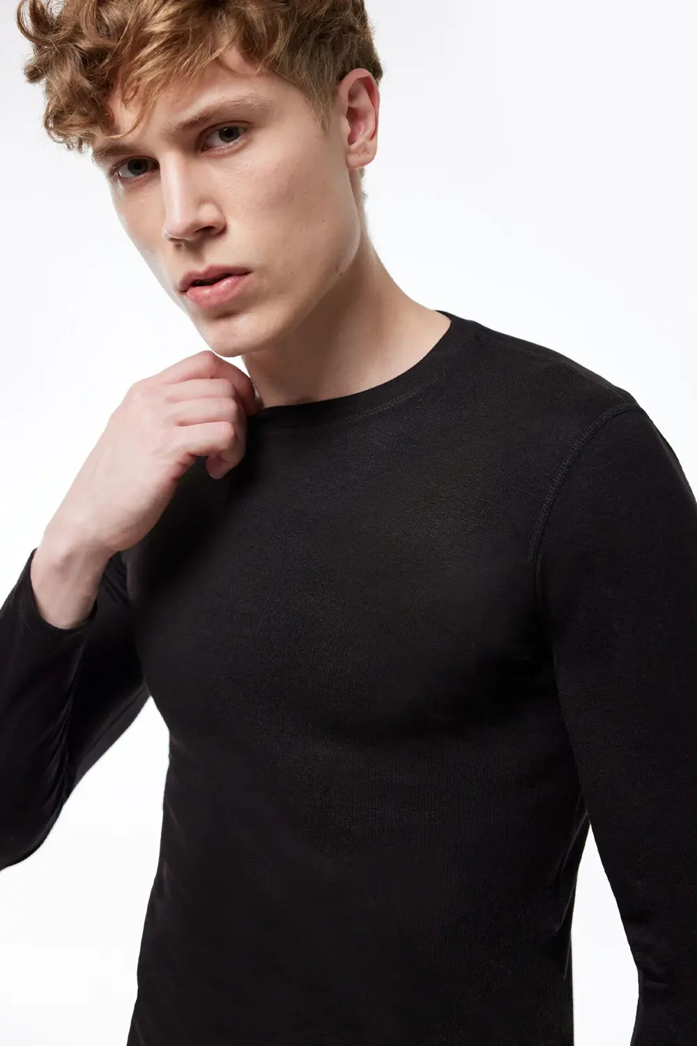 Erkek Ekru Yuvarlak Yaka Uzun Kollu Viloft Termal Üst Içlik 609