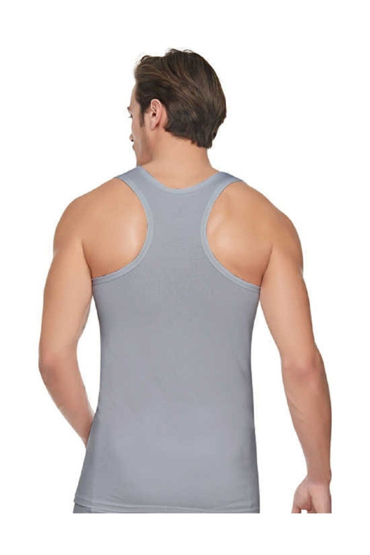 Erkek / Elastan Esnek Spor / 6'lı Paket Atlet / [renk : Gri]