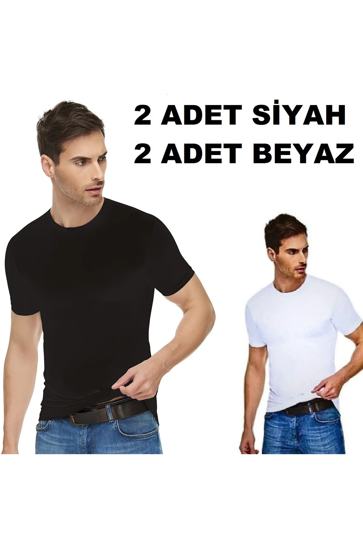 Erkek Elastan Sıfır Yaka 4'lü Fanila